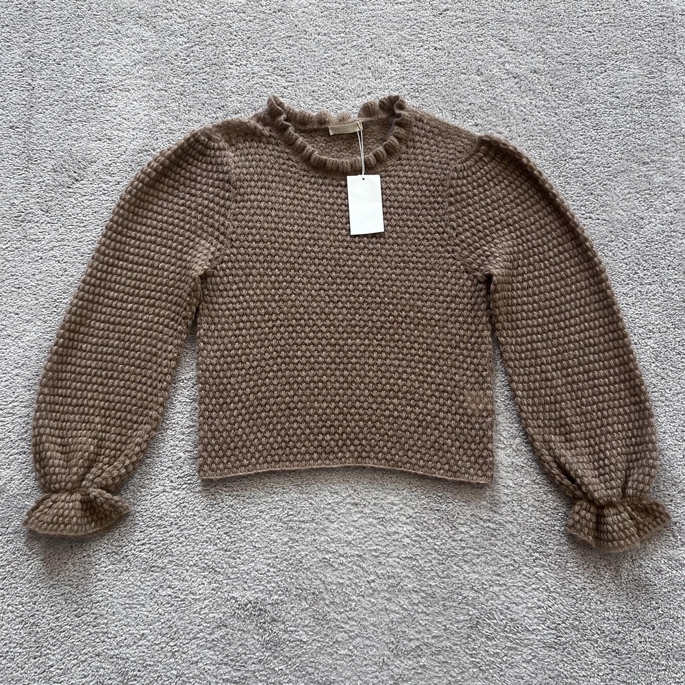 Ulla Johnson Laila Pullover Sweater Womens L Brown Alpaca Blend Knit